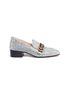 Main View - Click To Enlarge - GUCCI - Web stripe glitter leather loafers