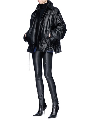 Figure View - Click To Enlarge - HAIDER ACKERMANN - Oversized leather jacket