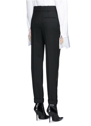 Back View - Click To Enlarge - HAIDER ACKERMANN - Embroidered virgin wool cropped pants