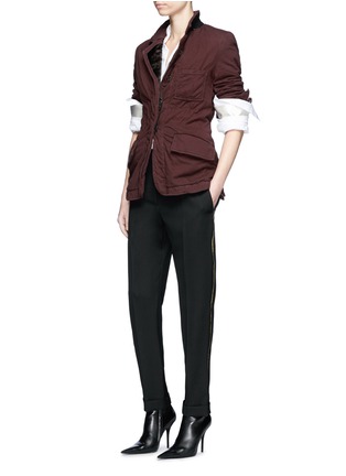 Figure View - Click To Enlarge - HAIDER ACKERMANN - Embroidered virgin wool cropped pants