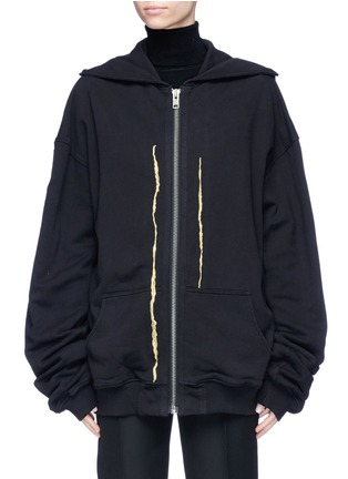 Main View - Click To Enlarge - HAIDER ACKERMANN - 'Perth' metallic embroidered hoodie