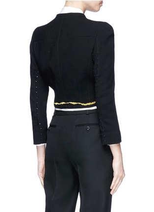 Back View - Click To Enlarge - HAIDER ACKERMANN - Metallic embroidered cropped blazer
