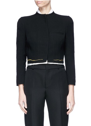 Main View - Click To Enlarge - HAIDER ACKERMANN - Metallic embroidered cropped blazer