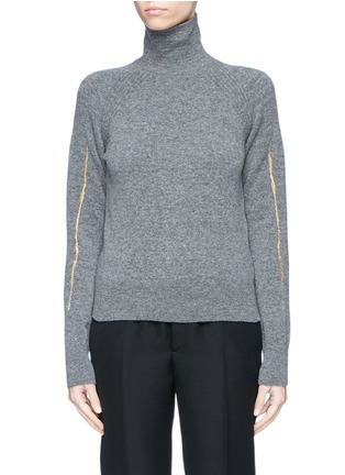Main View - Click To Enlarge - HAIDER ACKERMANN - Metallic embroidered turtleneck knit sweater