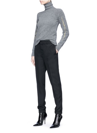 Figure View - Click To Enlarge - HAIDER ACKERMANN - Metallic embroidered turtleneck knit sweater