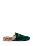 Main View - Click To Enlarge - GUCCI - 'Princetown' lamb fur velvet slide loafers