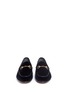 Front View - Click To Enlarge - GUCCI - 'Jordaan' horsebit velvet loafers