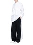 Figure View - Click To Enlarge - CÉDRIC CHARLIER - Tiered sash cotton poplin shirt