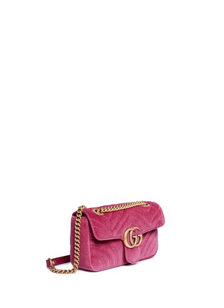 Detail View - Click To Enlarge - GUCCI - 'GG Marmont' mini quilted velvet crossbody bag