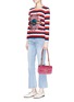 Front View - Click To Enlarge - GUCCI - 'GG Marmont' mini quilted velvet crossbody bag