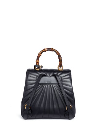 Detail View - Click To Enlarge - GUCCI - 'Queen Margaret' jewelled bee quilted leather backpack