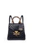 Main View - Click To Enlarge - GUCCI - 'Queen Margaret' jewelled bee quilted leather backpack