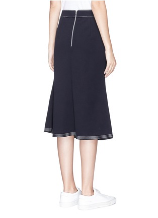 Back View - Click To Enlarge - COMME MOI - Flap pocket flared crepe skirt
