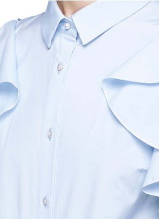 Detail View - Click To Enlarge - COMME MOI - Ruffle poplin sleeveless shirt