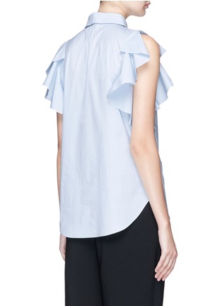 Back View - Click To Enlarge - COMME MOI - Ruffle poplin sleeveless shirt