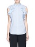 Main View - Click To Enlarge - COMME MOI - Ruffle poplin sleeveless shirt