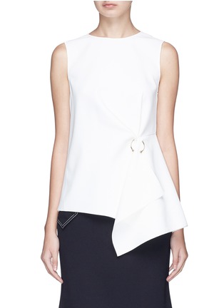 Main View - Click To Enlarge - COMME MOI - Piercing asymmetric hem crepe top