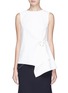 Main View - Click To Enlarge - COMME MOI - Piercing asymmetric hem crepe top