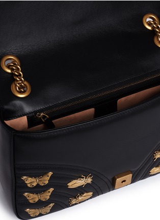 Detail View - Click To Enlarge - GUCCI - 'GG Marmont' insect stud leather shoulder bag