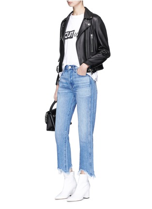 Figure View - Click To Enlarge - 3X1 - 'Shelter Austin' frayed cuff cropped jeans