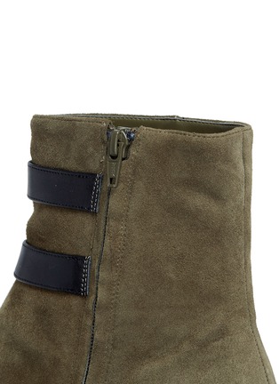 Detail View - Click To Enlarge - MICHAEL KORS - 'Maisie Flat' mock button tab suede ankle boots