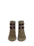 Front View - Click To Enlarge - MICHAEL KORS - 'Maisie Flat' mock button tab suede ankle boots