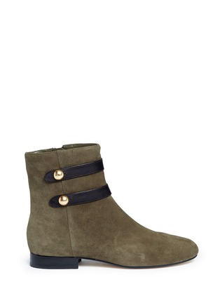 Main View - Click To Enlarge - MICHAEL KORS - 'Maisie Flat' mock button tab suede ankle boots