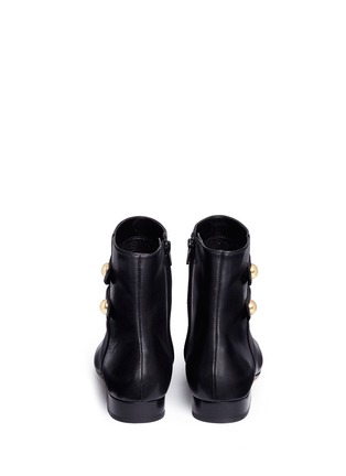 Back View - Click To Enlarge - MICHAEL KORS - 'Maisie Flat' mock button tab leather ankle boots