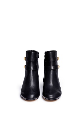 Front View - Click To Enlarge - MICHAEL KORS - 'Maisie Flat' mock button tab leather ankle boots