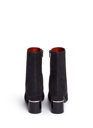 Back View - Click To Enlarge - 3.1 PHILLIP LIM - 'Drum' metal insert heel suede ankle boots