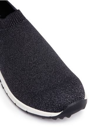 Detail View - Click To Enlarge - PEDDER RED - 'Dara' faux pearl Lurex knit sock sneakers