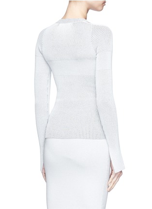 Back View - Click To Enlarge - COMME MOI - Cutout shoulder rib knit sweater