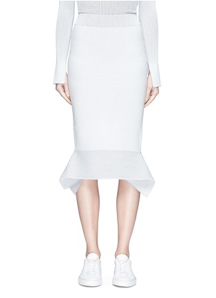 Main View - Click To Enlarge - COMME MOI - High waist rib knit peplum skirt