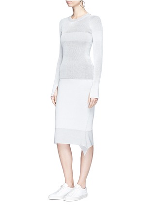 Figure View - Click To Enlarge - COMME MOI - High waist rib knit peplum skirt