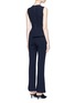 Back View - Click To Enlarge - COMME MOI - Mock wrap flared leg crepe jumpsuit