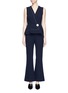 Main View - Click To Enlarge - COMME MOI - Mock wrap flared leg crepe jumpsuit