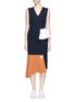 Main View - Click To Enlarge - COMME MOI - Patchwork crepe dress