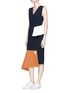 Figure View - Click To Enlarge - COMME MOI - Patchwork crepe dress