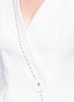Detail View - Click To Enlarge - COMME MOI - Flared sleeve pleated crepe wrap top
