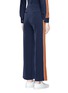 Back View - Click To Enlarge - COMME MOI - Stripe outseam wide leg satin pants