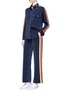 Figure View - Click To Enlarge - COMME MOI - Stripe outseam wide leg satin pants