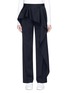 Main View - Click To Enlarge - COMME MOI - Asymmetric ruffle panel twill pants