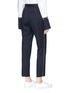 Back View - Click To Enlarge - COMME MOI - Contrast stitch pinstripe suiting pants