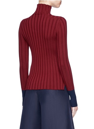 Back View - Click To Enlarge - COMME MOI - Mock neck rib knit sweater