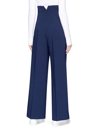 Back View - Click To Enlarge - COMME MOI - High waist wide leg crepe pants