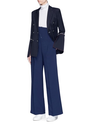 Figure View - Click To Enlarge - COMME MOI - High waist wide leg crepe pants