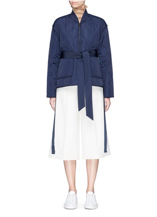 Main View - Click To Enlarge - COMME MOI - Side split belted quilted jacket