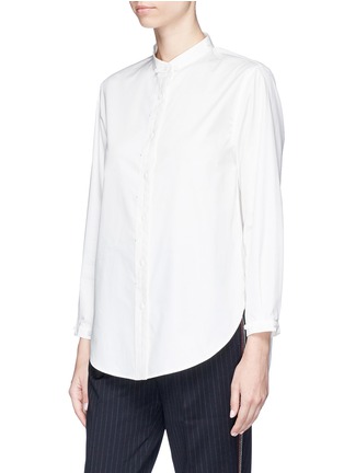Detail View - Click To Enlarge - COMME MOI - Detachable pinstripe cuff poplin shirt