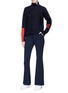 Figure View - Click To Enlarge - COMME MOI - Asymmetric stripe sleeve wool sweater