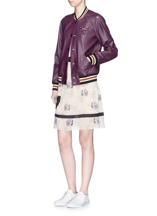 Figure View - Click To Enlarge - COACH - Rexy patch lambskin leather varsity jacket